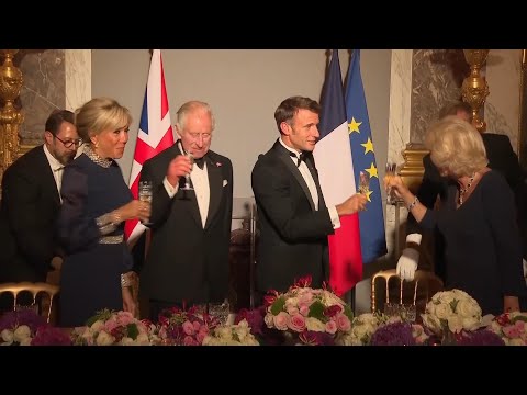 King Charles III toasts UK-France 'entente cordiale' at grand dinner in Palace of Versailles