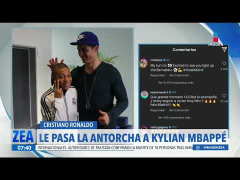 Cristiano Ronaldo celebra el fichaje de Kylian Mbappé al Real Madrid | Noticias con Francisco Zea