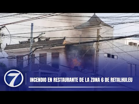 Incendio en restaurante de la zona 6 de Retalhuleu