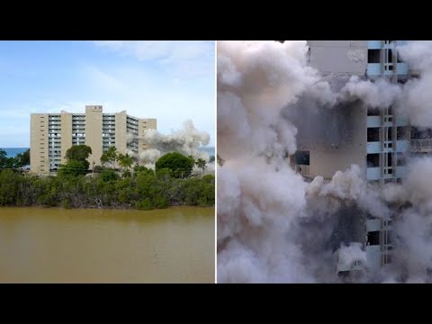 Como no habías visto desde el aire: la implosión del Centro Vacacional Playa Santa en Guánica