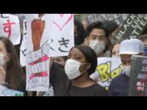 Anti-racism protest in Tokyo in solidarity with US