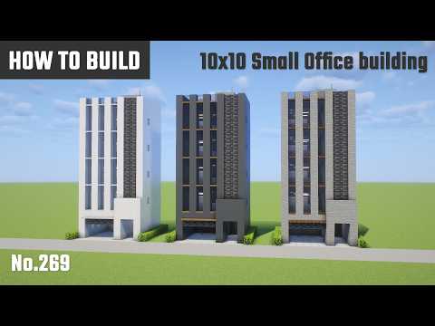 マイクラ建築：モダンなスモールオフィスビルの作り方。10x10ブロックで簡単に。No.270【Minecraft tutorial】
