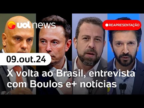 Furacão Milton, entrevista com Boulos, X/Twitter volta ao Brasil e mais | Reapresentação UOL News