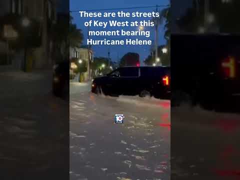 The streets of Key West flood as hurricane Helene crosses