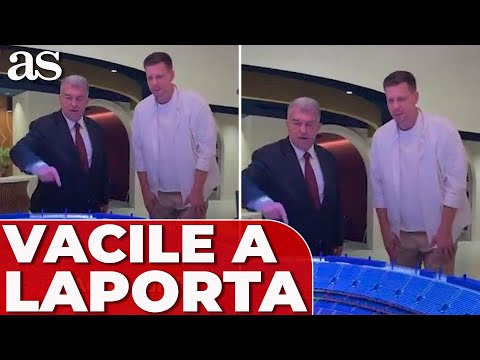 SZCZESNY vacila a JOAN LAPORTA en su presentación con el FC BARCELONA