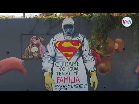 Murales artísticos en Bolivia sensibilizan sobre la pandemia