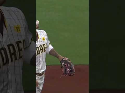 Manny Machado leans into the Dodgers dugout to make the catch!