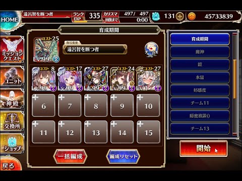 [千年戦争アイギス] 聖霊救出 神級EX 東の国編成 半放置 (2026/1)