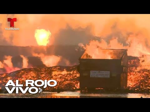 EN VIVO: Bomberos responden a un incendio en una planta de reciclaje en California | Al Rojo Vivo