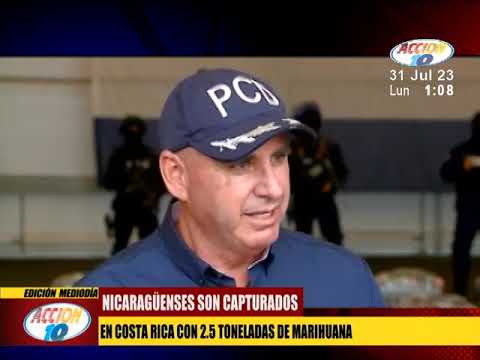 Nicaraguense son capturados en Costa Rica con 2.5 toneladas de marihuana