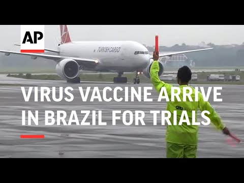 Doses of virus vaccine arrive in Brazil for trials