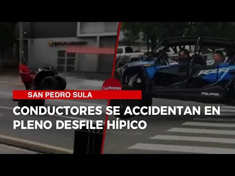 Conductores provocan accidentes en pleno desfile en San Pedro Sula