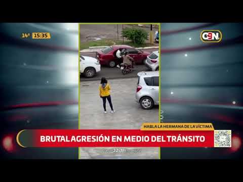 Brutal agresión en medio del tránsito en San Lorenzo