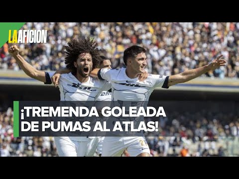 Pumas golea a Atlas y sueña con la liguilla directa en la Liga MX