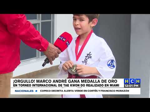 ¡Orgullo! Menor Marco André gana medalla de oro para Honduras en torneo internacional de tae kwon do
