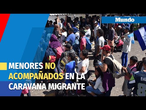 Menores no acompañados en la caravana migrante de hondureños