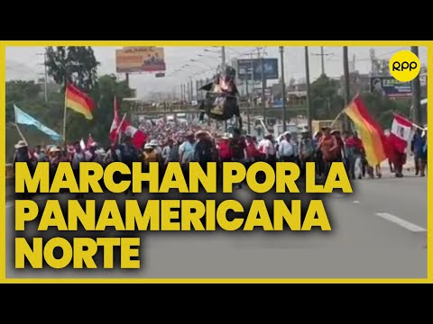 Protestas en Lima: Manifestantes se desplazan por la panamericana Norte