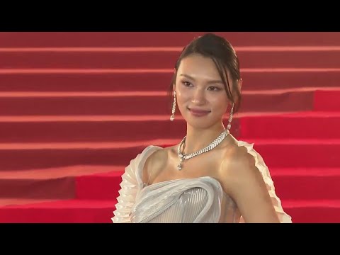 Nominees walk the red carpet before the 42nd Hong Kong Film Awards