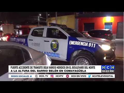 Fuerte accidente deja varios heridos en el barrio Belén en Comayagüela