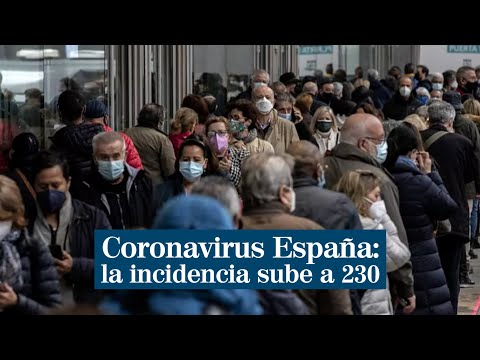 Coronavirus España: la incidencia sube a 230