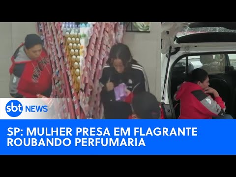 Polícia Militar prende mulher que roubava produtos de perfumaria em São Paulo|#SBTNewsnaTV(25/03/24)