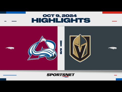 NHL Highlights | Avalanche vs. Golden Knights - October 9, 2024