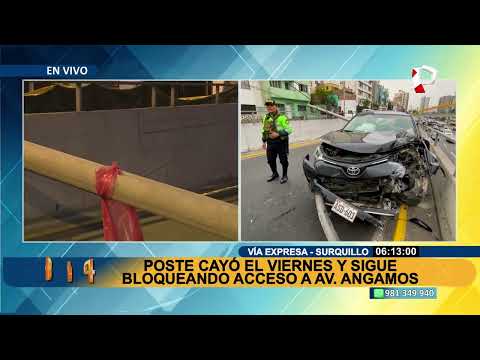Miraflores: persiste el bloqueo de Vía expresa dificultando el acceso a avenida Angamos