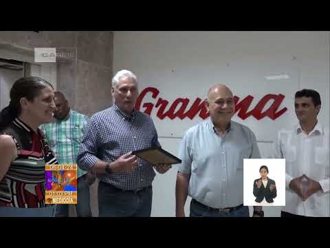Recorrió presidente de Cuba sede del periódico Granma en La Habana