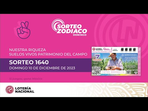 Sorteo Zodiaco No. 1640 conmemorando a Nuestra Riqueza. Suelos Vivos Patrimonio del Campo