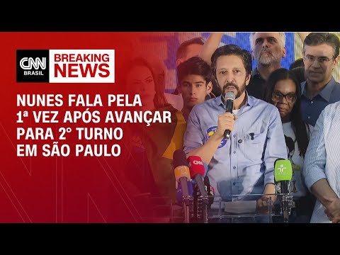 Nunes fala pela 1ª vez após avançar para 2° turno em São Paulo | CNN ELEIÇÕES