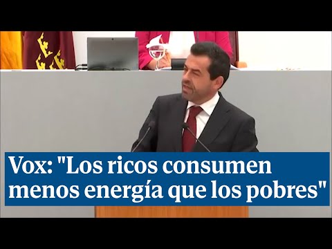 El portavoz de Vox en Murcia: Los ricos consumen menos energía que los pobres
