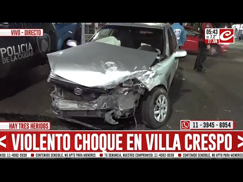 Violento choque en Villa Crespo: hay tres heridos