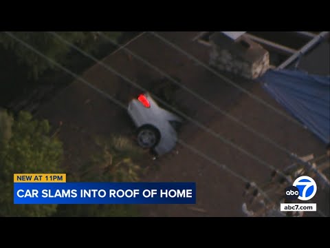 Car slams through roof of home in Rancho Palos Verdes