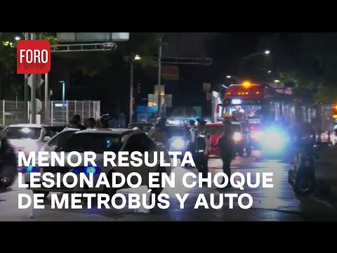 Choca Metrobús contra auto particular en Reforma e Insurgentes - En Una Hora