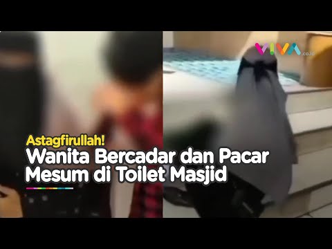 DETIK-DETIK Wanita Bercadar dan Pria Terciduk 'Enak-enak' di Toilet Masjid