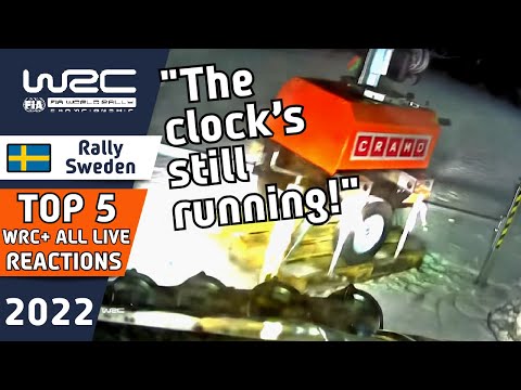 Rally Car🚙 Top 5 WRC+ Clips : Commentators React to LIVE Rally Crashes and Moments : WRC Rally Sweden 2022