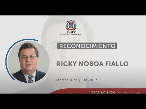 En el aire. Reconocimiento al Cronista Deportivo Ricky Noboa Fiallo. Senado de la República