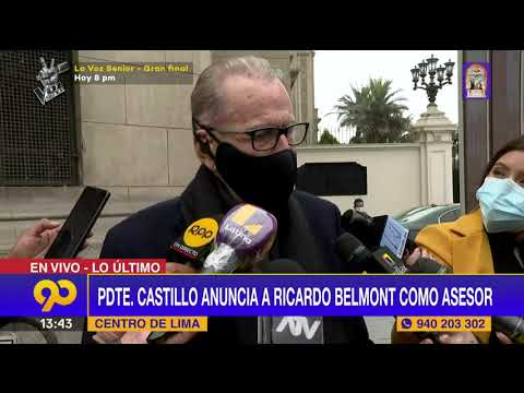 ? Presidente Pedro Castillo anuncia a Ricardo Belmont como asesor
