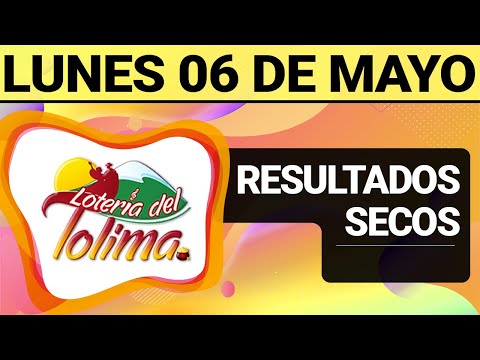 Resultado SECOS Lotería del TOLIMA Lunes 6 de Mayo de 2024  SECOS