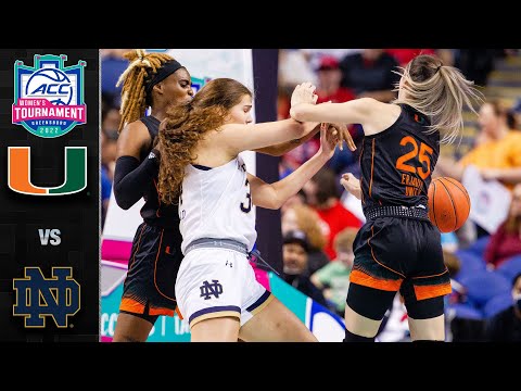 Acc Football Basketball 🏀 Miami vs. Notre Dame 2022 ACC Women's Basketball Tournament Highlights (2022)