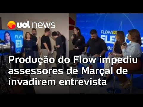 Vídeo mostra produção do Flow impedindo assessores de Marçal de invadirem entrevista após debate