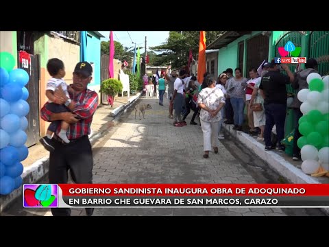 Gobierno Sandinista inaugura obra de adoquinado en barrio Che Guevara de San Marcos, Carazo