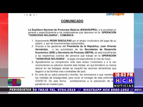 Gobierno realiza pago a trabajadores de Operación Honduras Solidaria