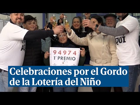 Alegría y celebraciones tras ganar el Gordo de la Lotería del Niño