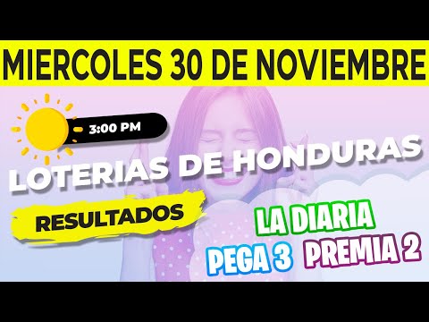 Sorteo 3PM Loto Honduras, La Diaria Pega 3 Premia 2, Miércoles 30 de Noviembre del 2022 | Ganador