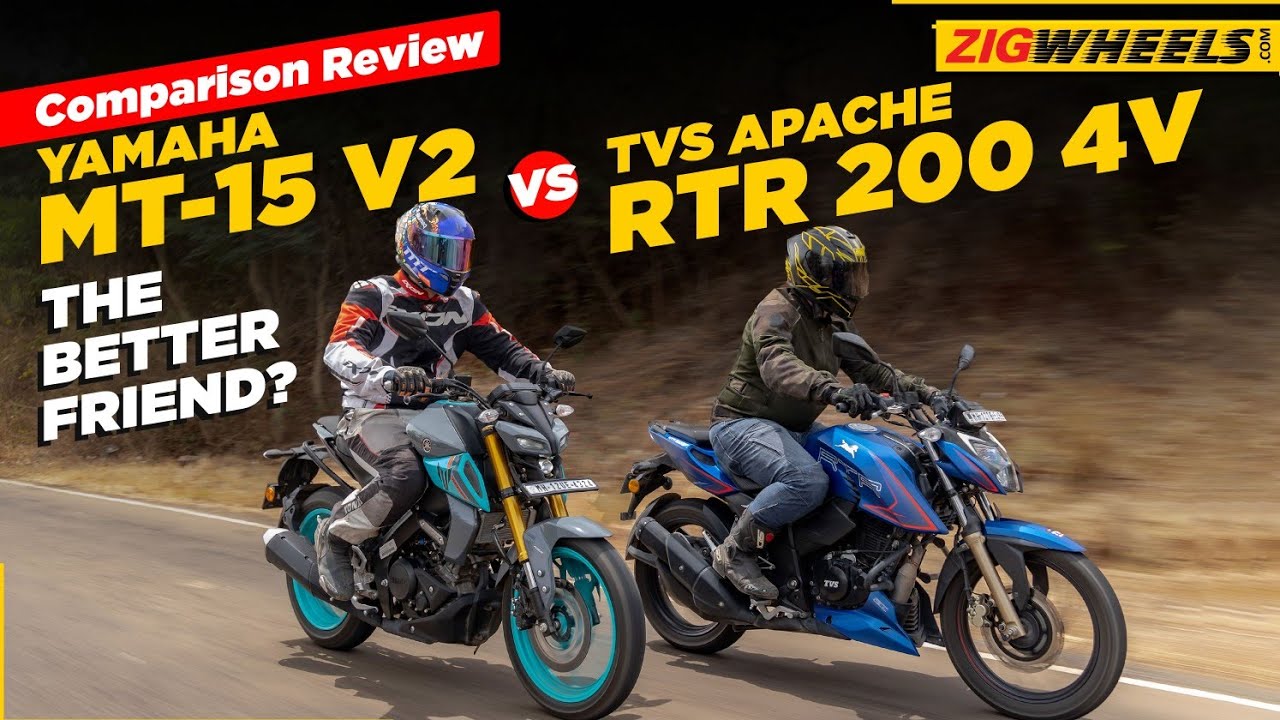Yamaha MT-15 V2 vs TVS Apache RTR 200 4V Comparison Review: The Best Beginner Sporty Street Bike