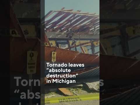 Tornado leaves absolute destruction in Michigan #shorts