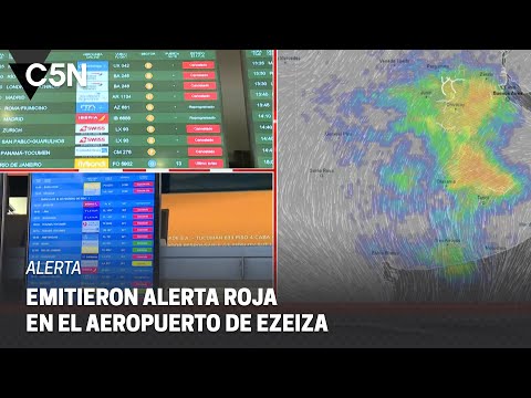 ALERTA ROJA en el AEROPUERTO de EZEIZA por posible CAÍDA de GRANIZO y FUERTES VIENTOS