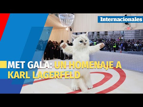 Un gato gigante y un homenaje a las creaciones de Karl Lagerfeld se toman la Met Gala