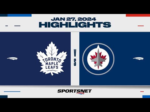 NHL Highlights | Maple Leafs vs. Jets - January 27, 2024